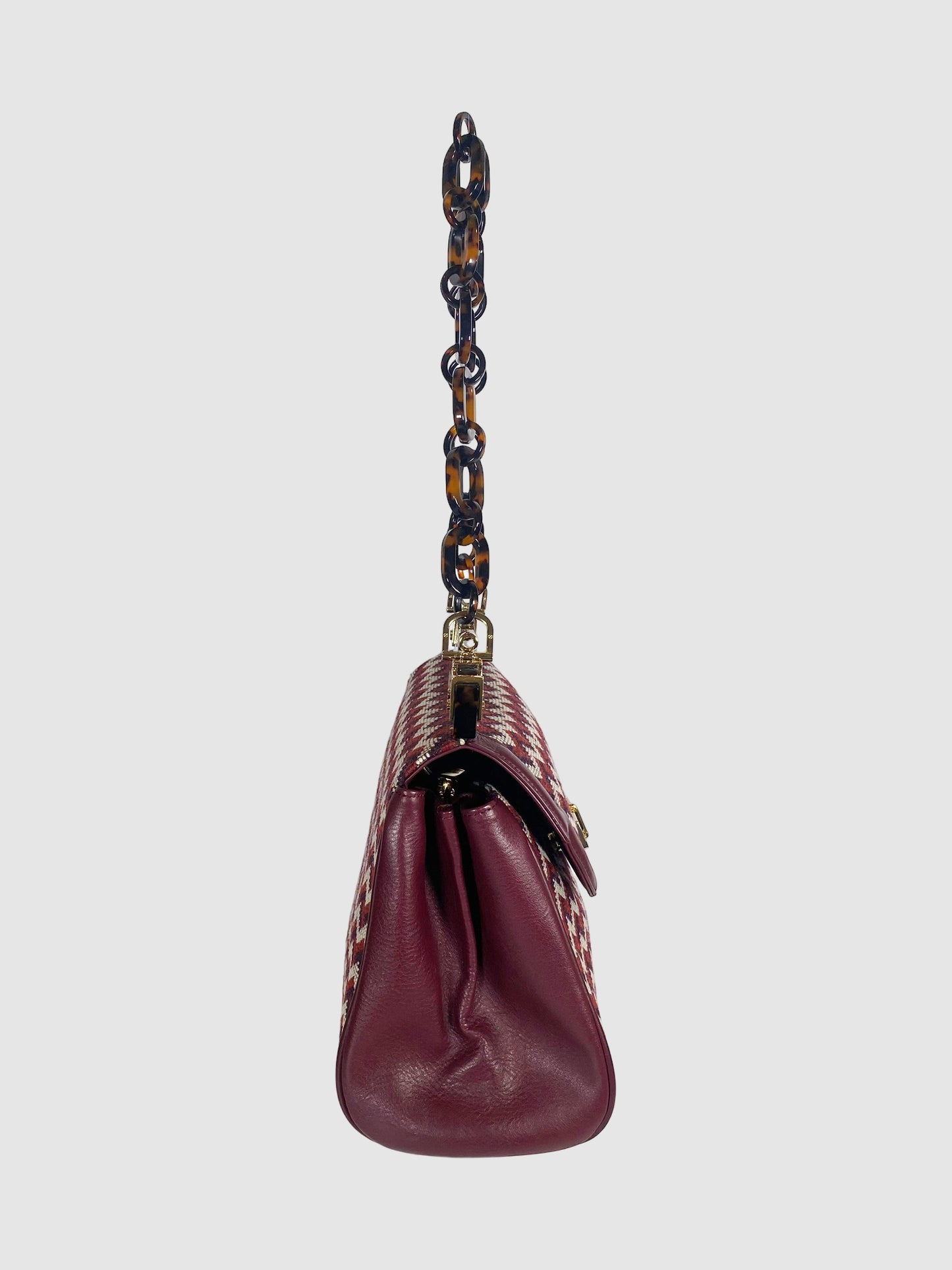 Tory Burch Woven and Leather Shoulder Bag