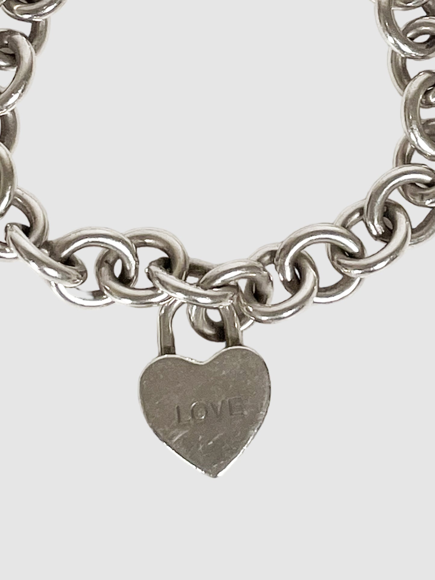 Love Heart Tag Charm Bracelet