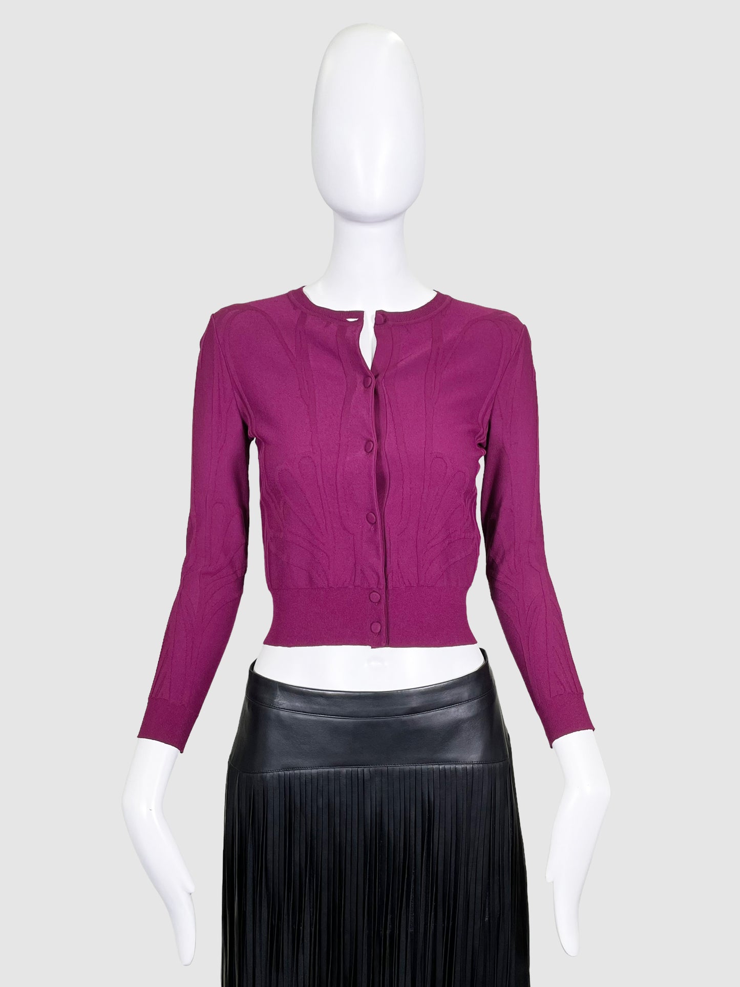 Knit Cropped Cardigan - Size XS