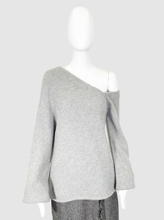 Off-the-Shoulder Knit Sweater - Size M