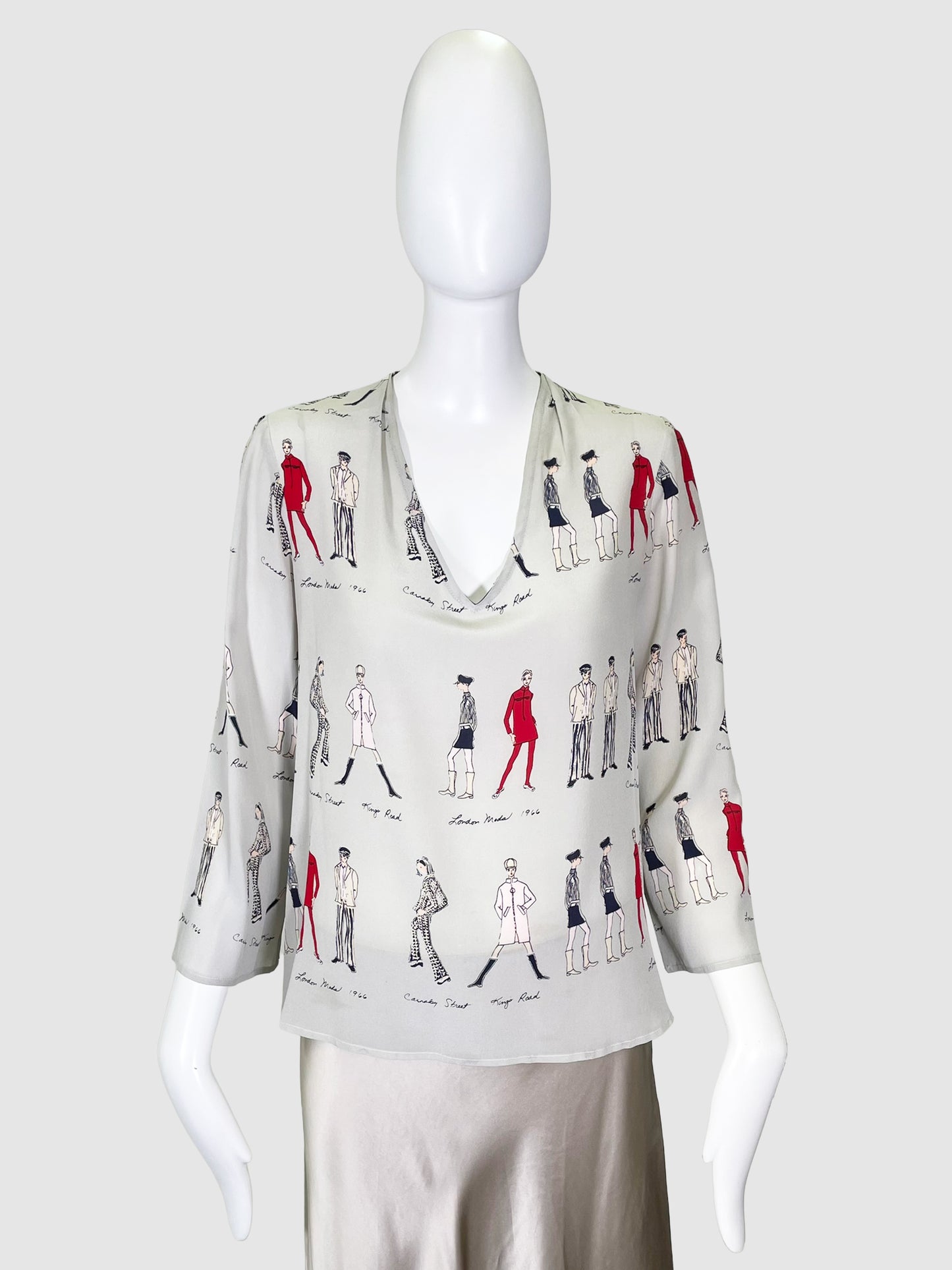 Ralston Williams Silk V-Neck Blouse - Size 8