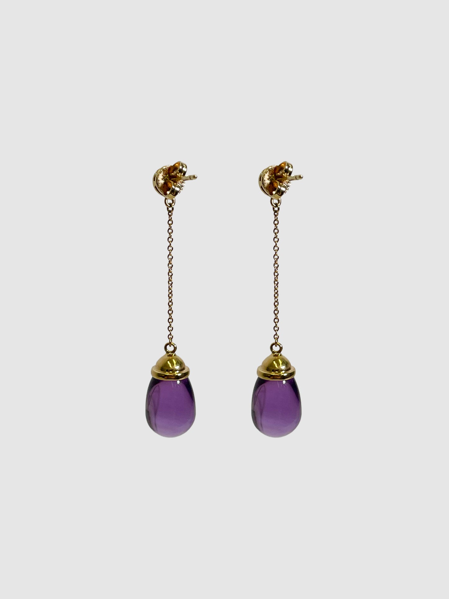 18K Amethyst Drop Earrings