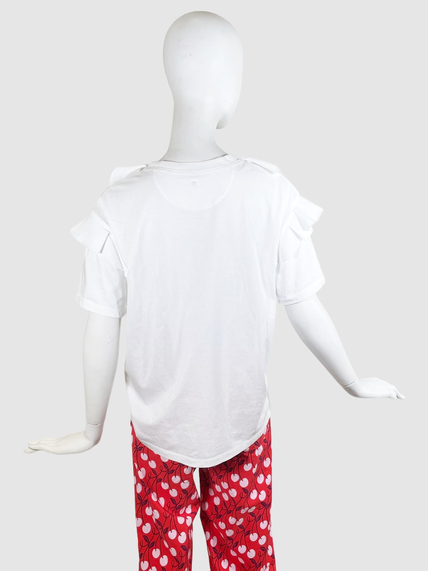 White Ruffled Top - Size M