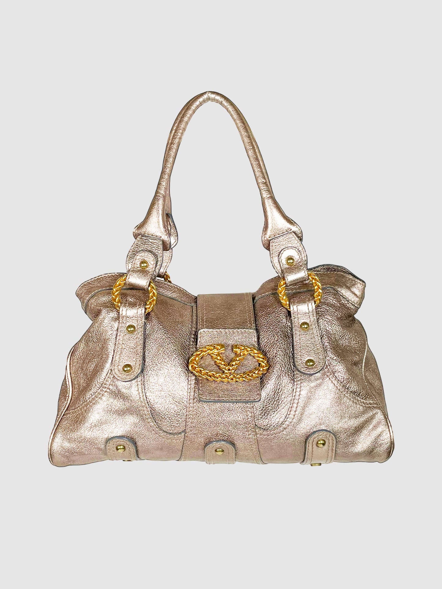 Valentino Metallic Catch Satchel