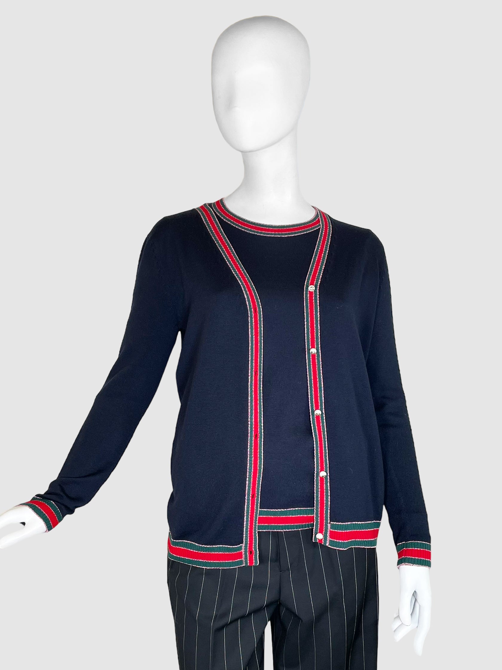 Gucci Stripe Trim 2-Piece Top - Size M