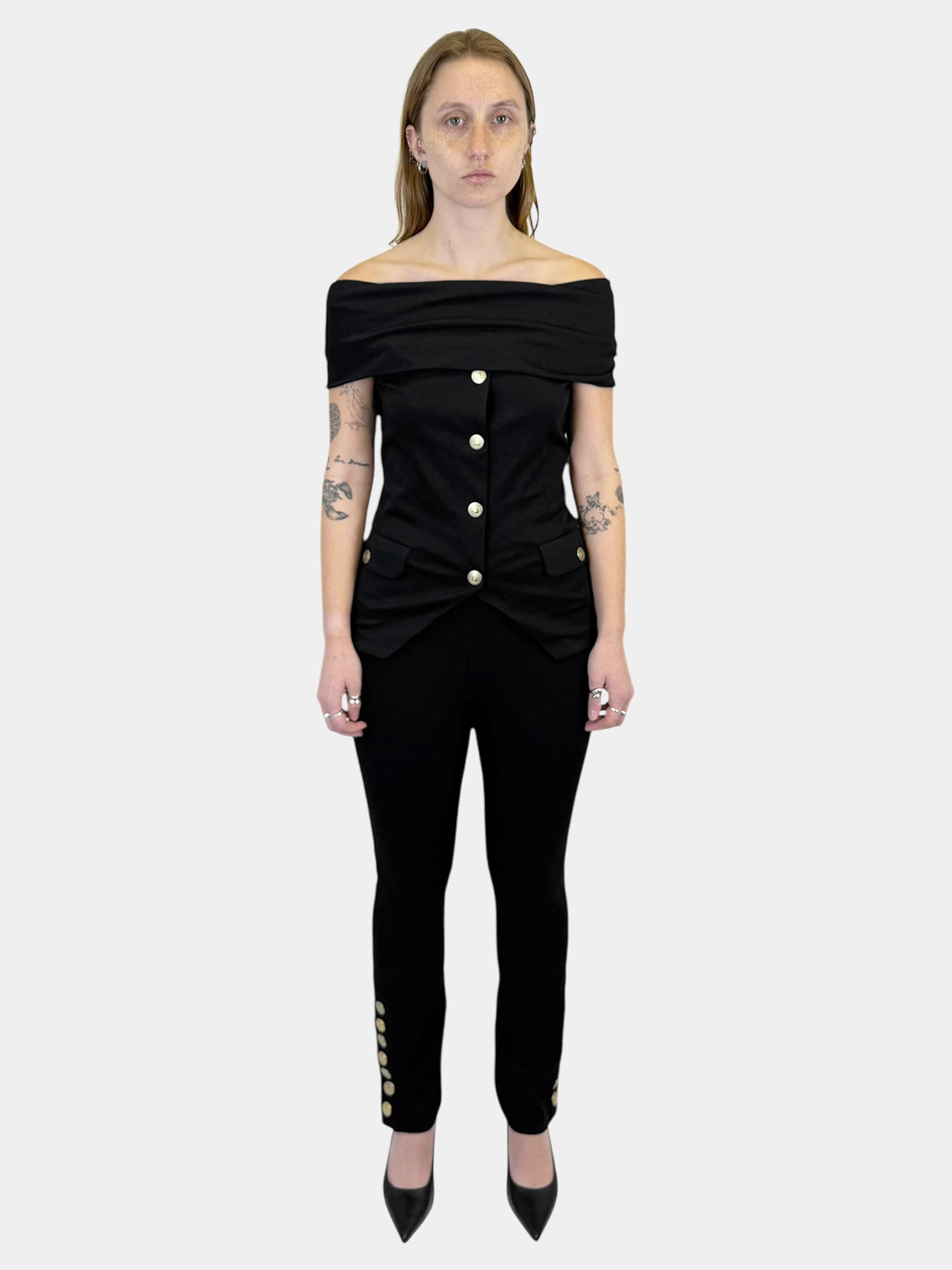 Button Embellished 2-Piece Set