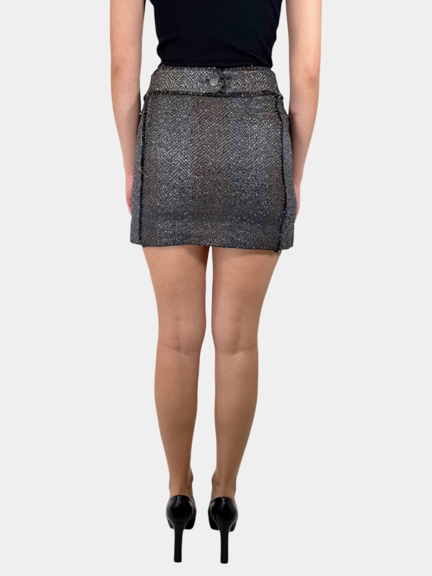 Metallic Tweed Wool 2-Piece Set - Size 36