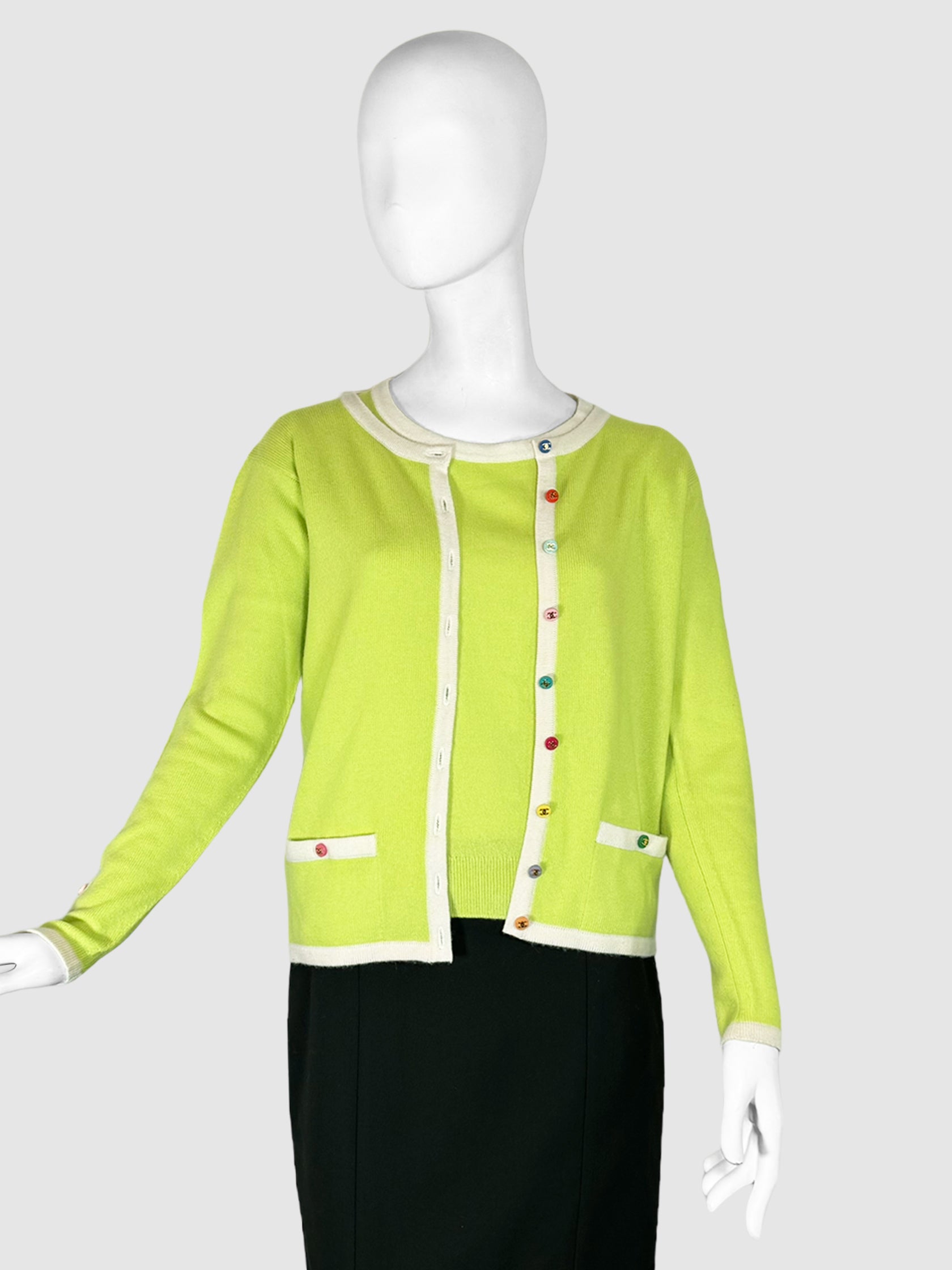 Cashmere Shirt and Cardigan 2-Piece Set - Size 42