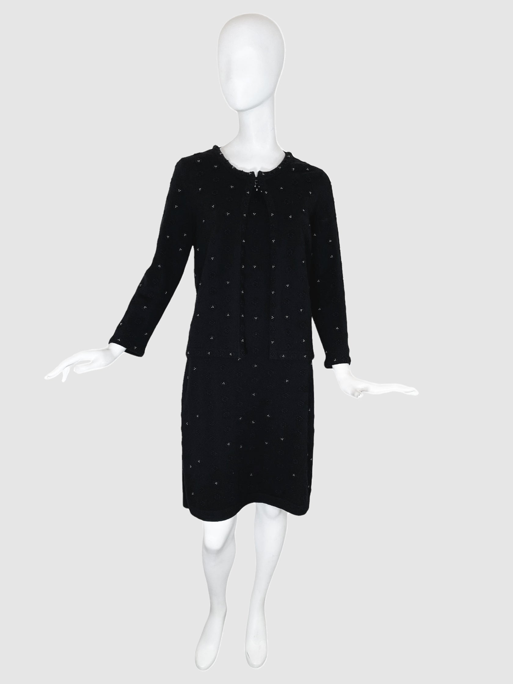 Cashmere Dress and Cardigan 2-Piece Set - Size 42