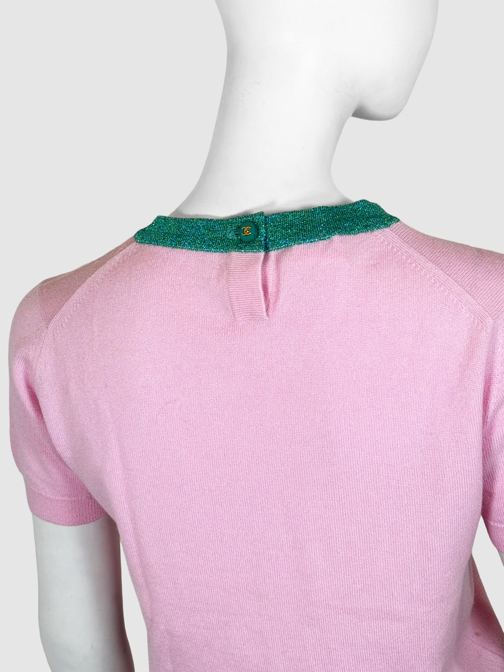 Sequinned Cashmere Shirt and Cardigan 2-Piece Set - Size 42