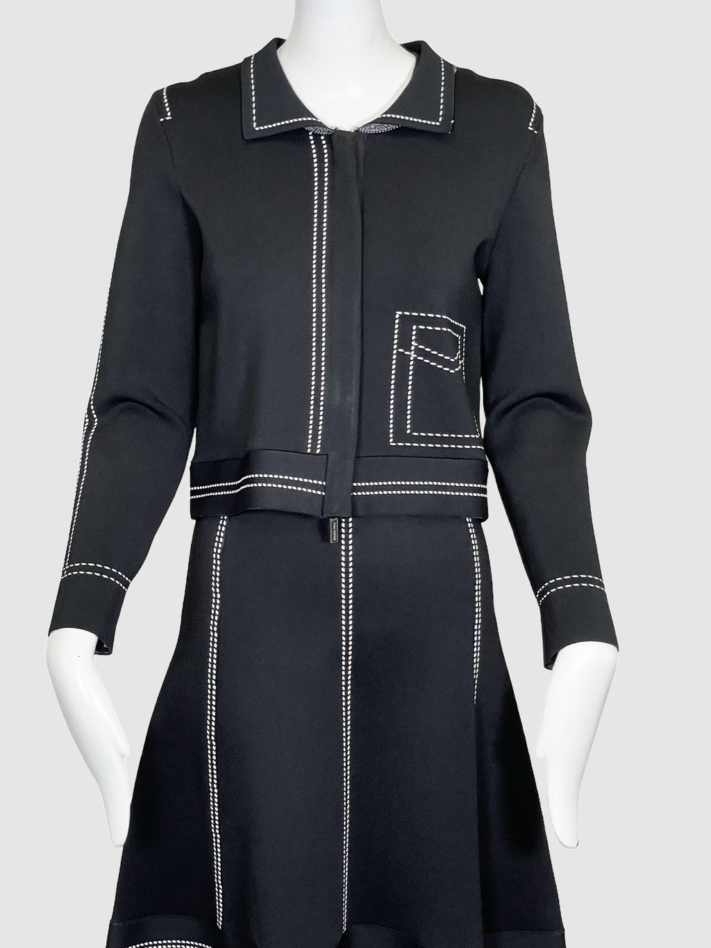 Pink Tartan Contrast Stitching 2-Piece Set - Size S