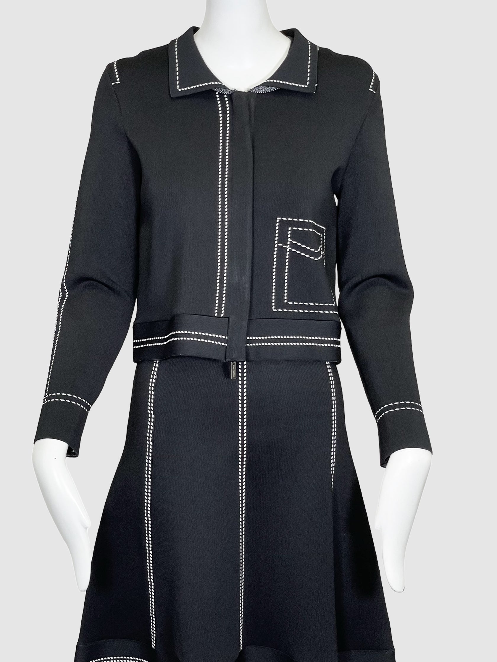 Pink Tartan Contrast Stitching 2-Piece Set - Size S