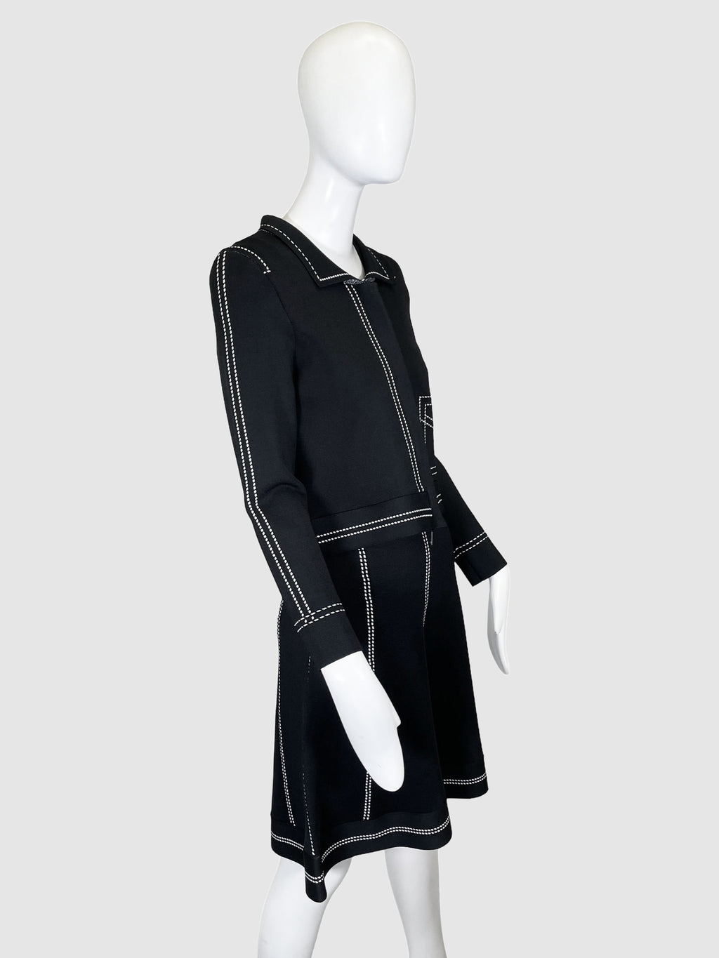 Pink Tartan Contrast Stitching 2-Piece Set - Size S