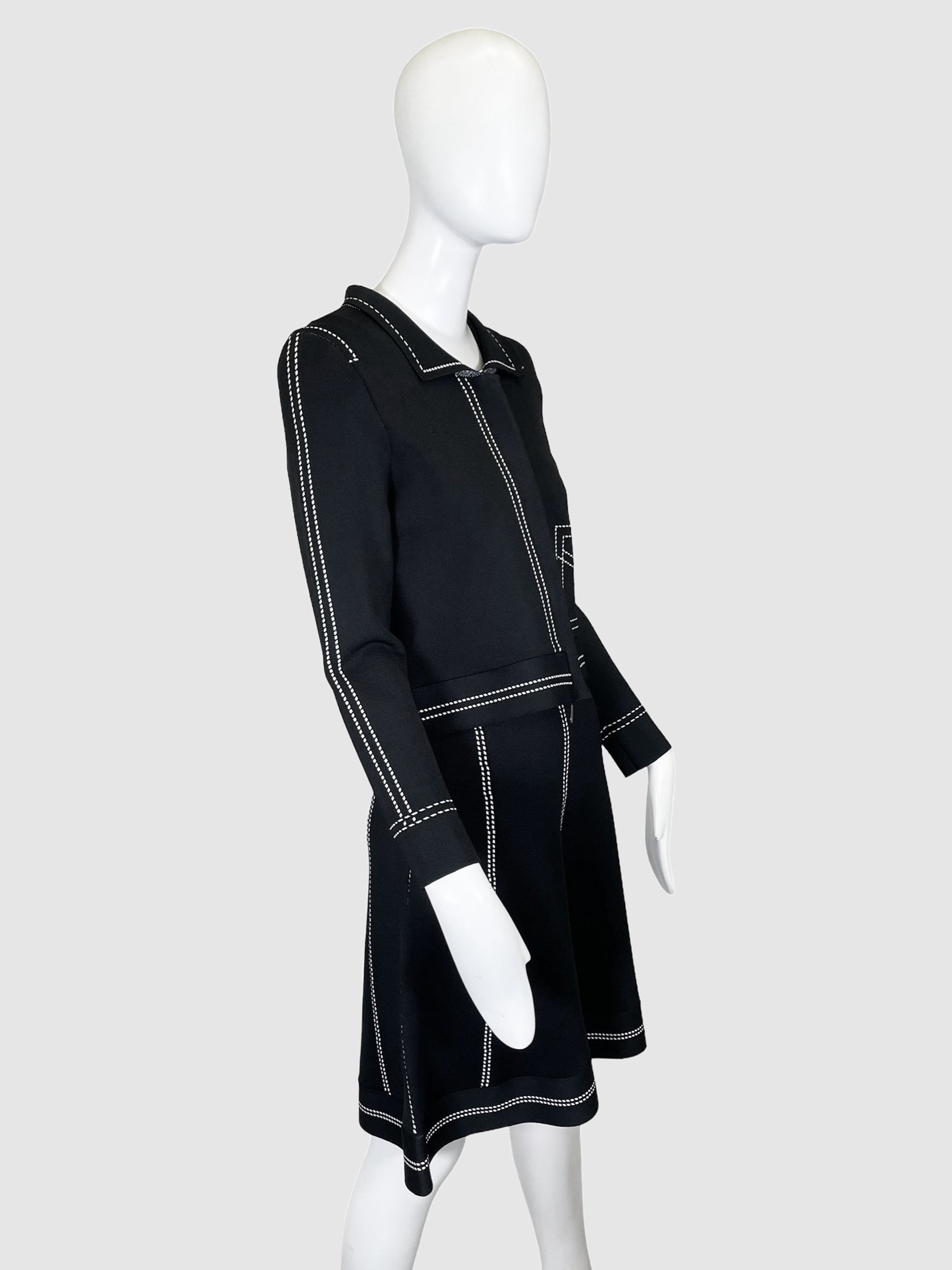 Pink Tartan Contrast Stitching 2-Piece Set - Size S