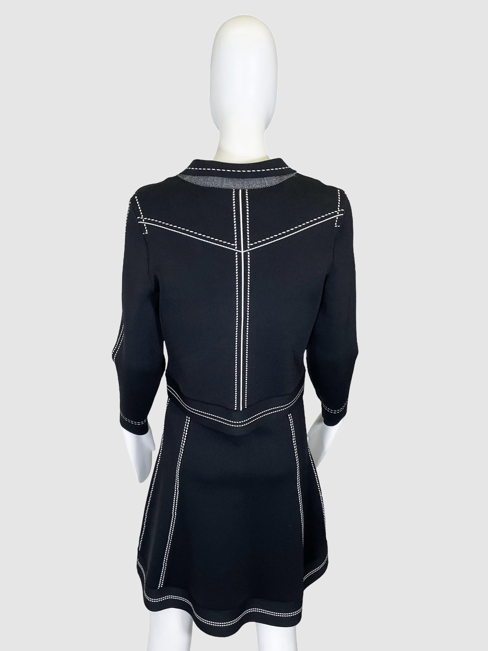 Pink Tartan Contrast Stitching 2-Piece Set - Size S