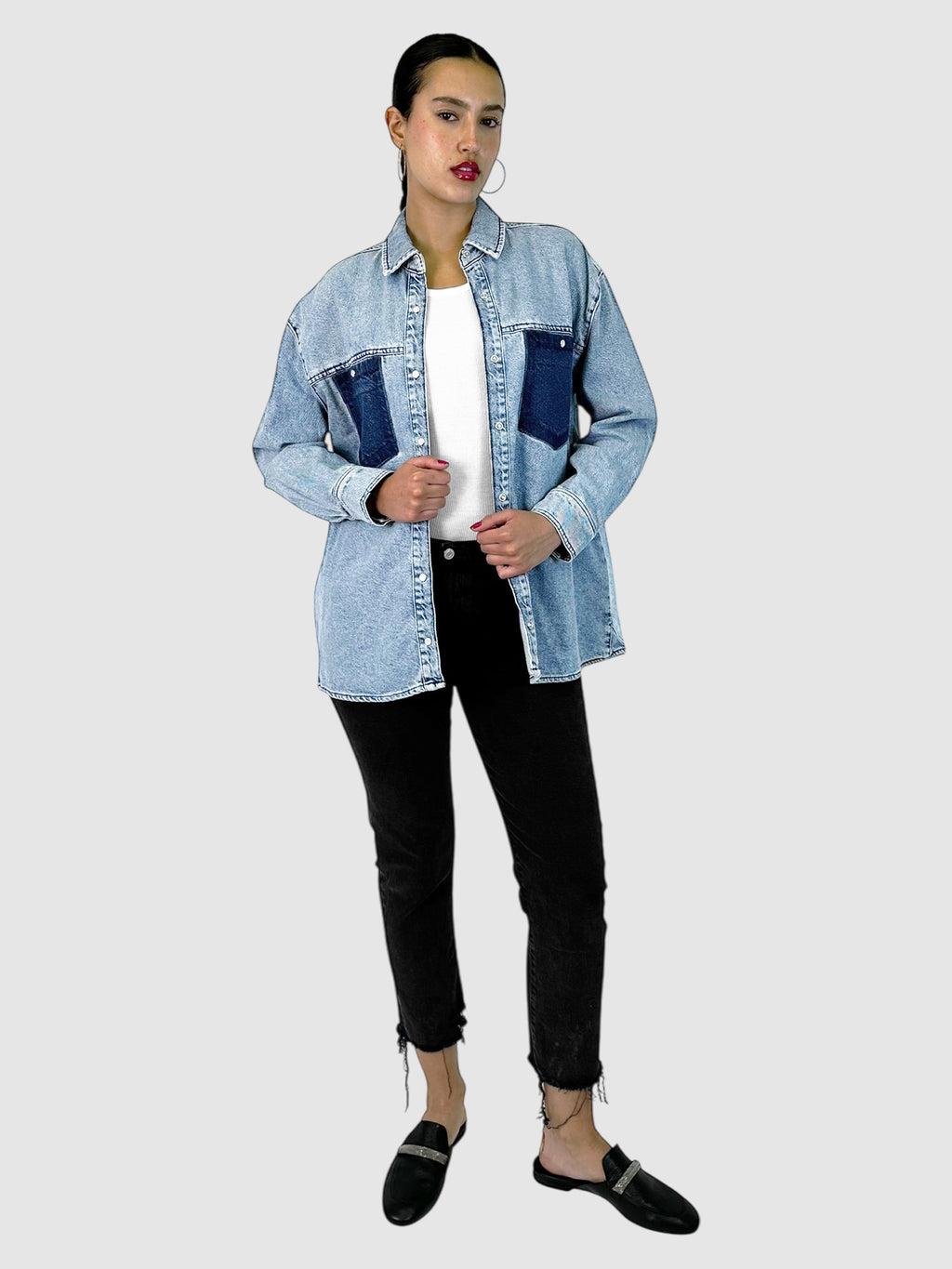 Quentin Denim Overshirt - Size 2