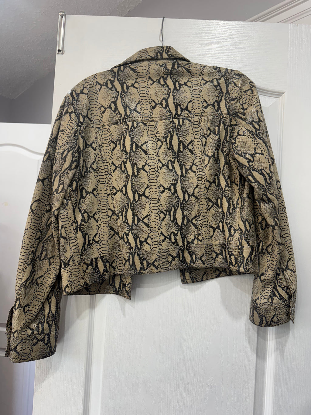 Reptile Print Leather Jacket