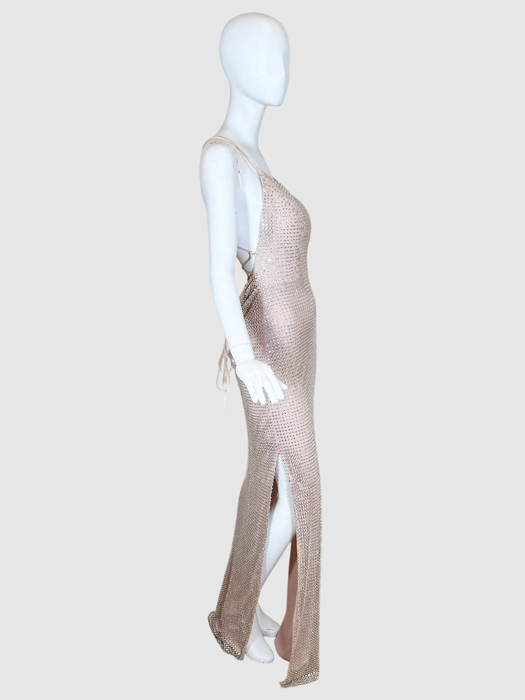 Spaghetti Strap Mesh Gown - Size 2