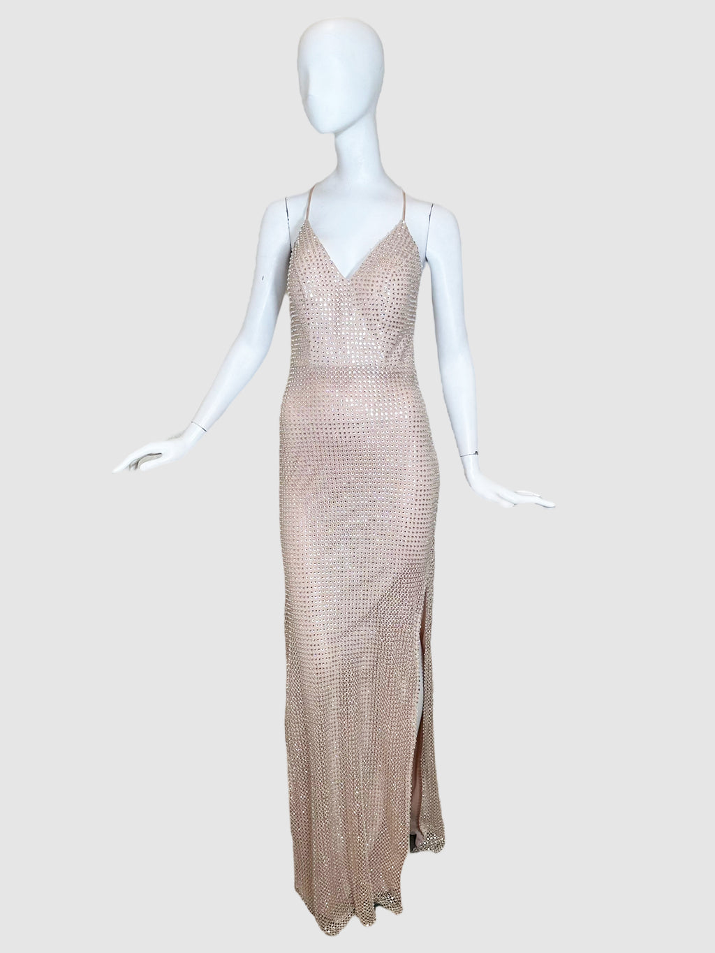 Spaghetti Strap Mesh Gown - Size 2