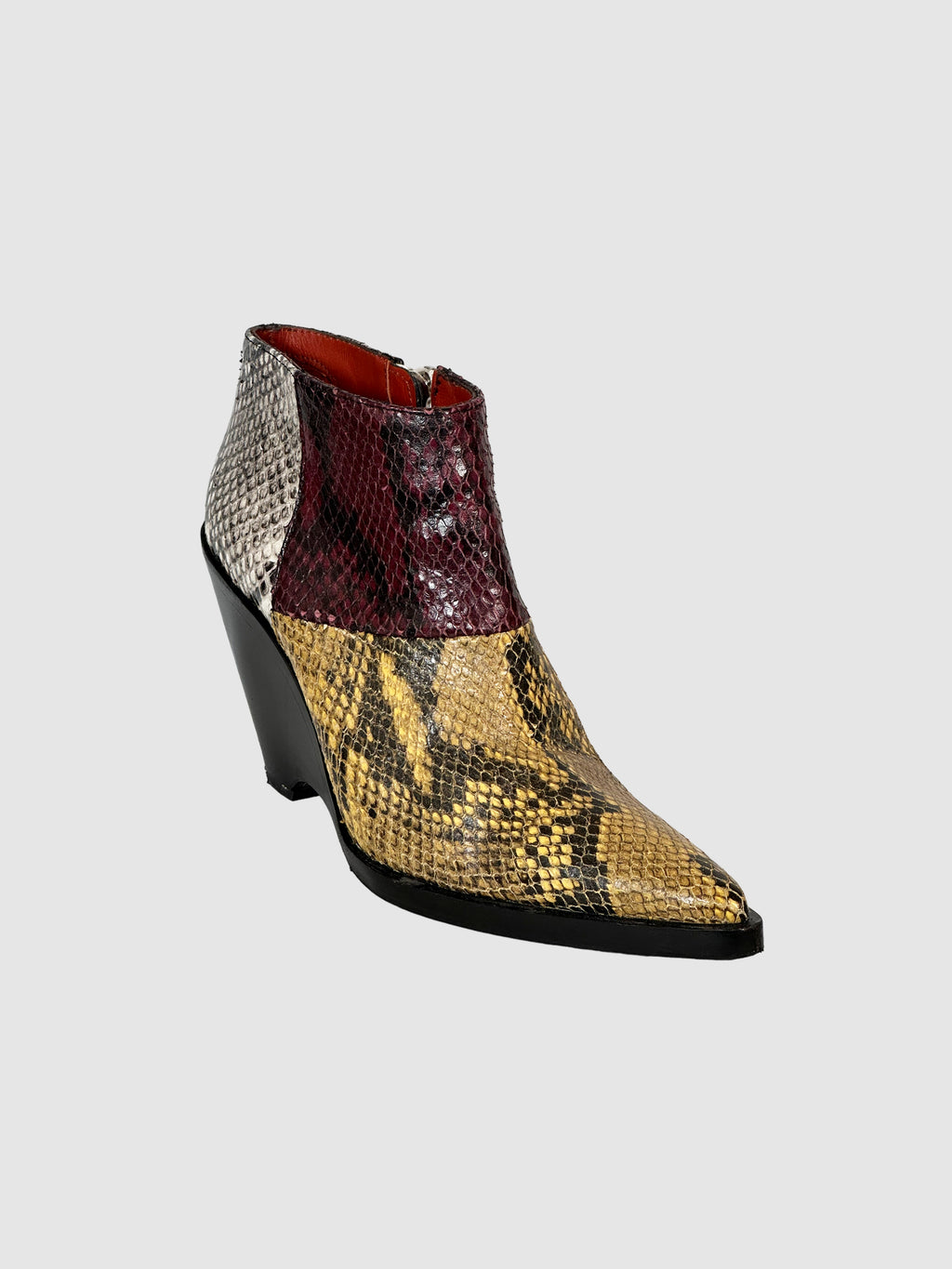 Snakeskin Animal Print Boots - Size 38