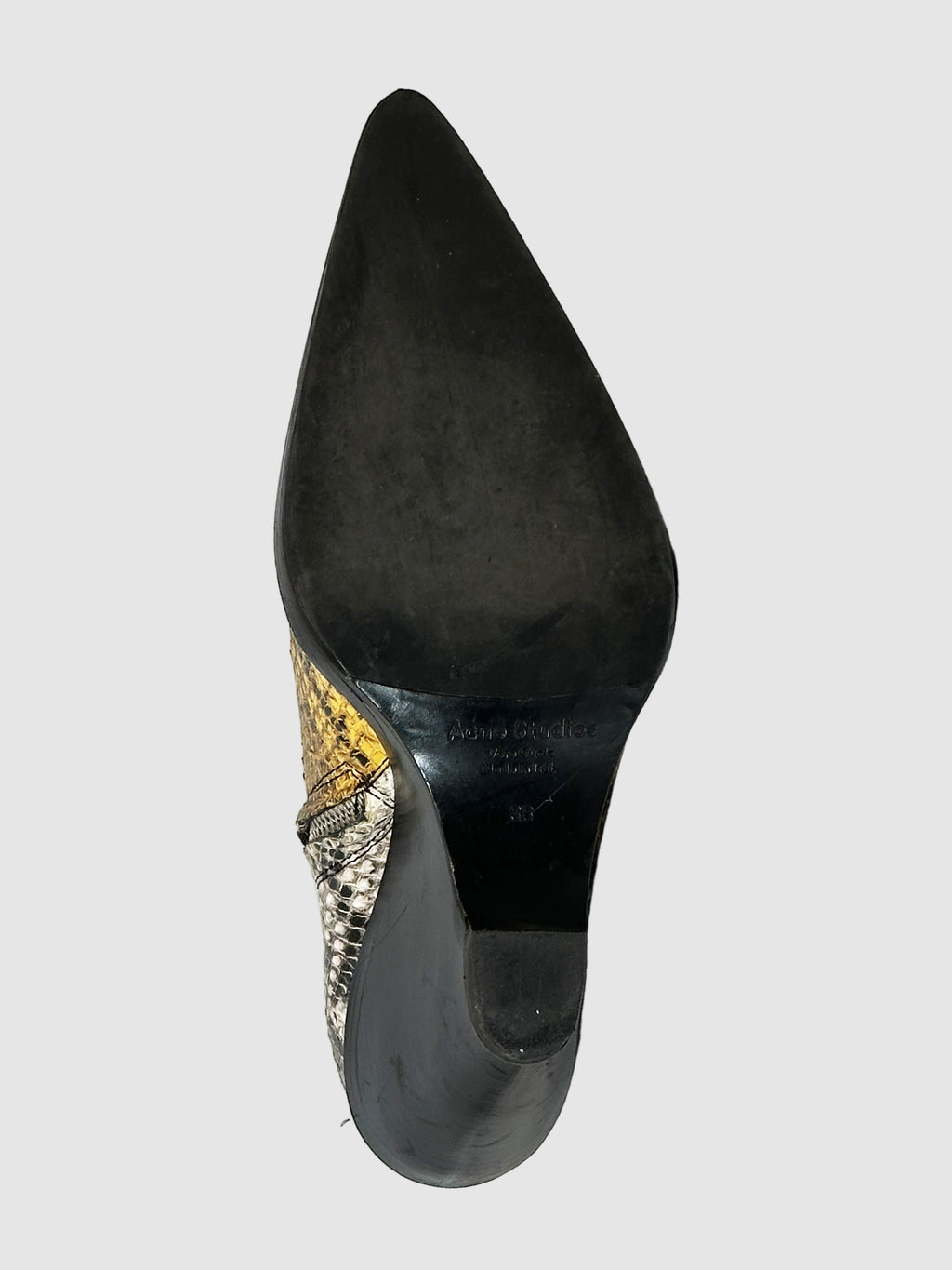 Snakeskin Animal Print Boots - Size 38