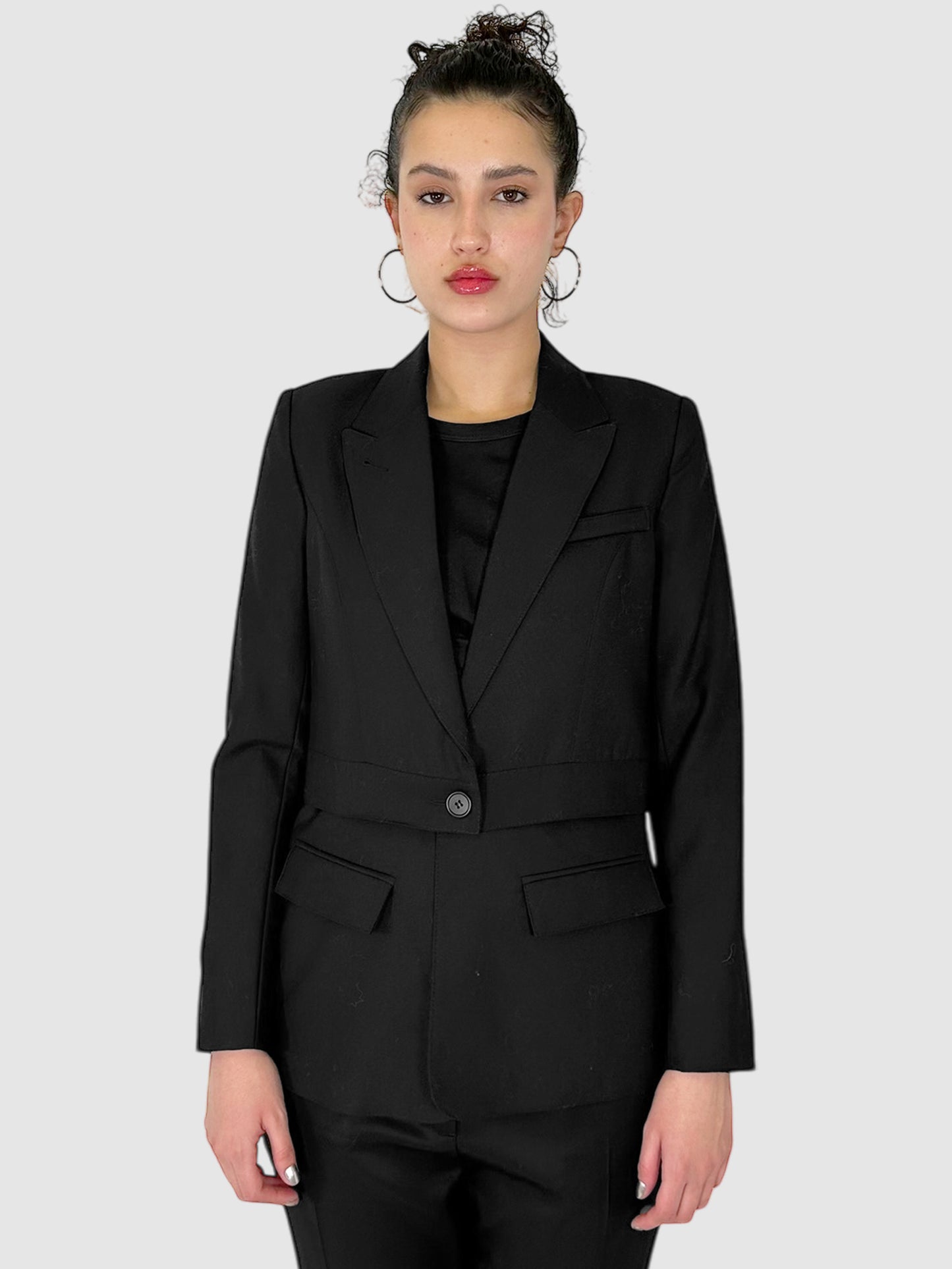 Wool Single Button Blazer - Size 8