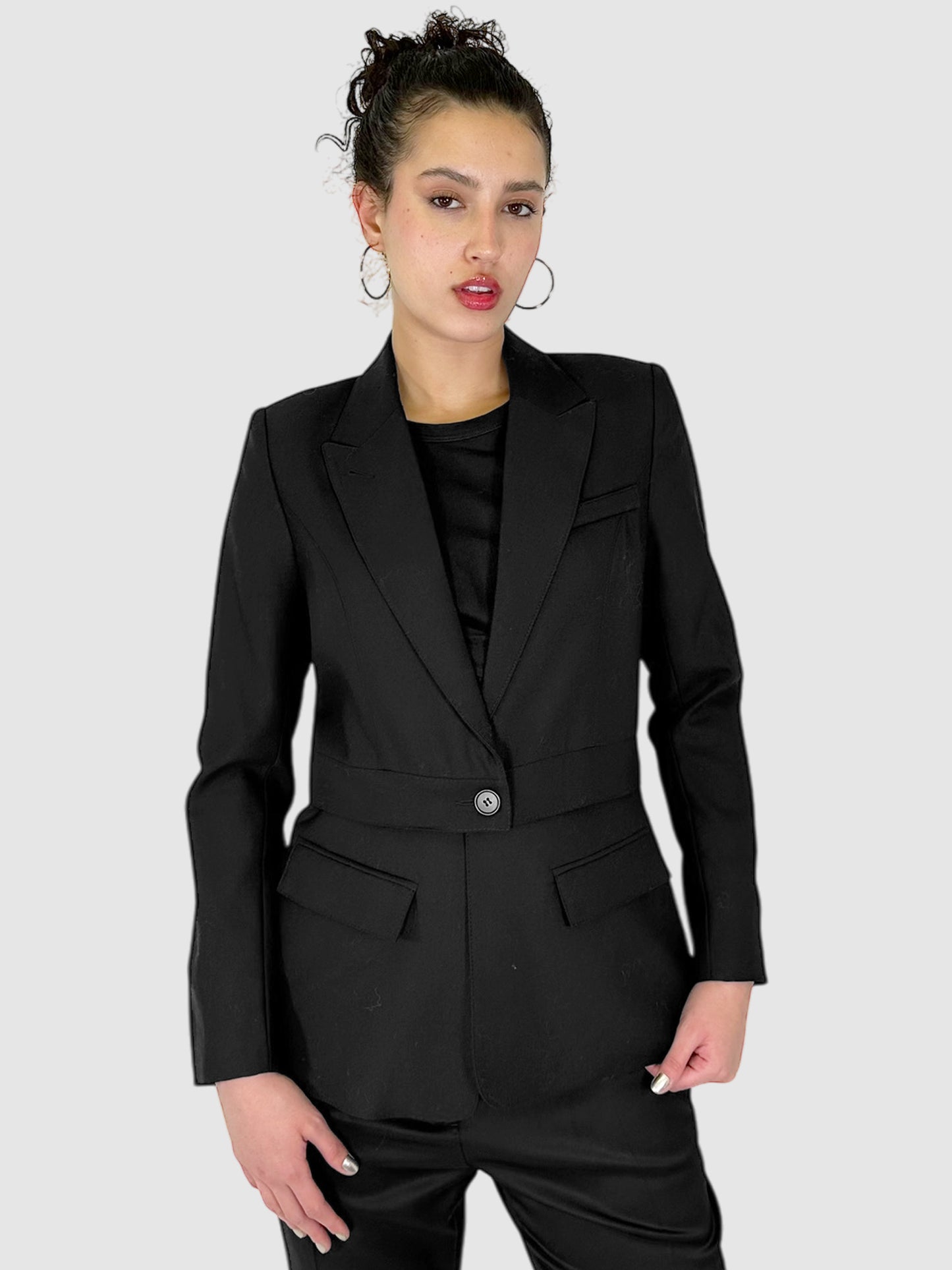 Wool Single Button Blazer - Size 8