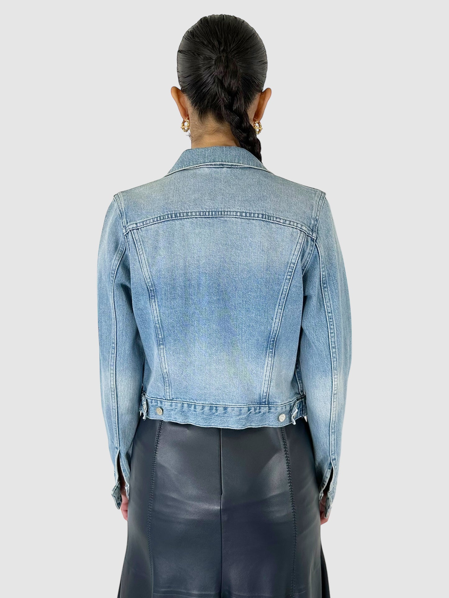 Denim Button Up Jacket - Size 38