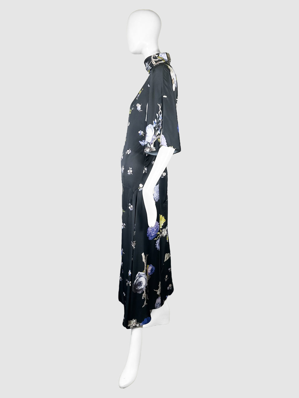 Floral Turtleneck Maxi Dress - Size 38
