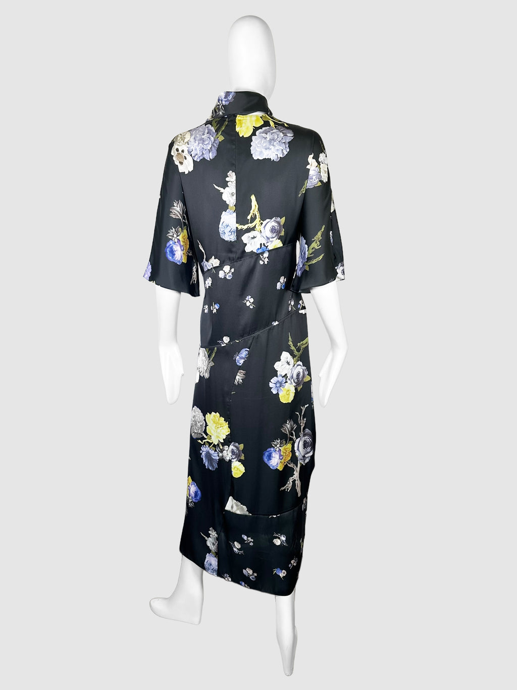 Floral Turtleneck Maxi Dress - Size 38