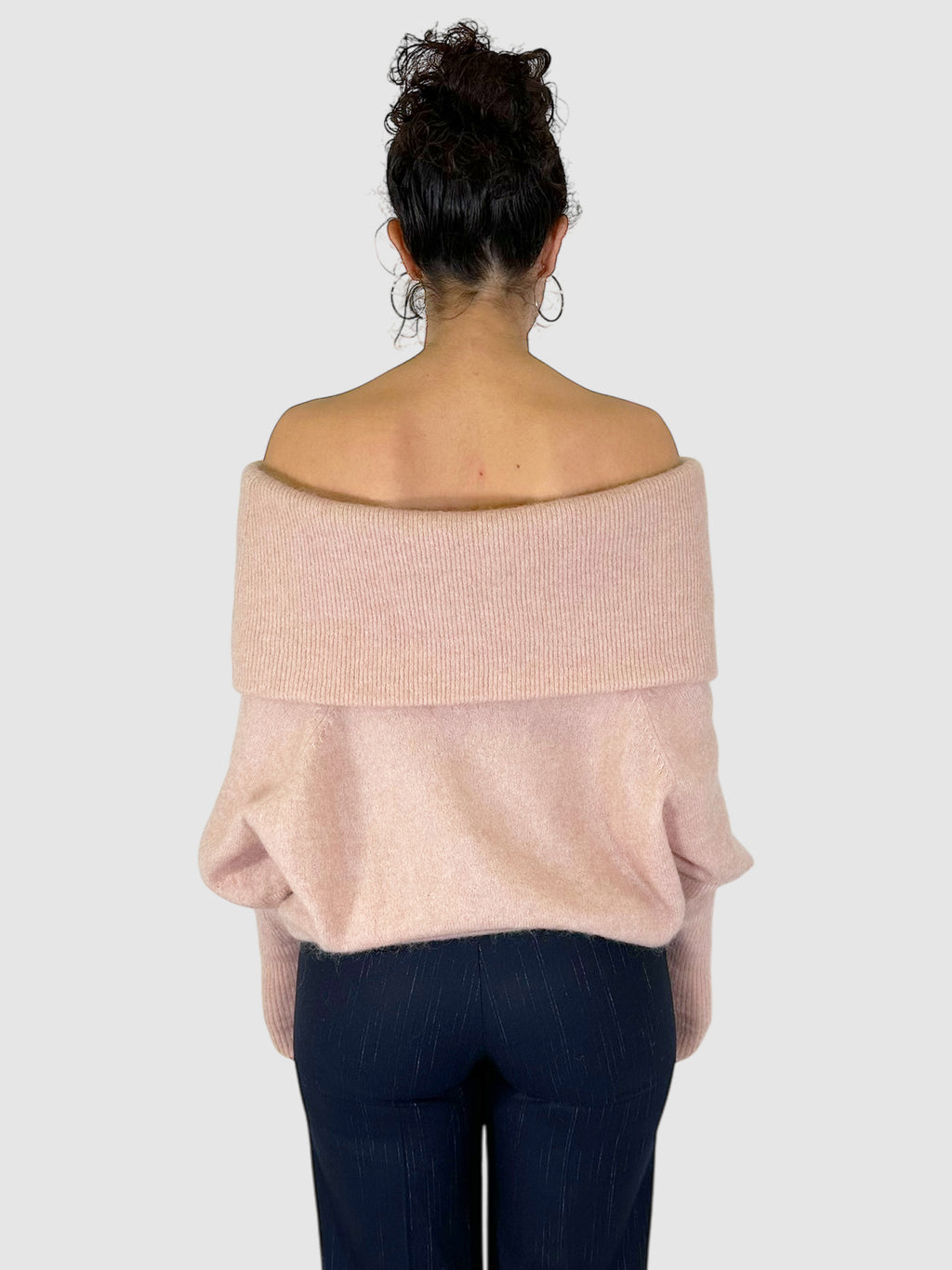 Mohair Wool Off the Shoulder Sweater - Size XS
