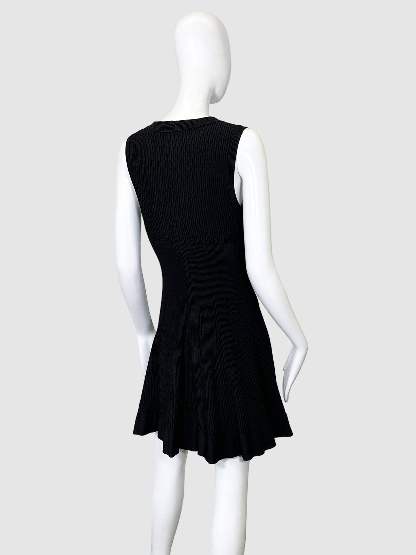 Alaïa Ribbed Square Neck Dress - Size 40