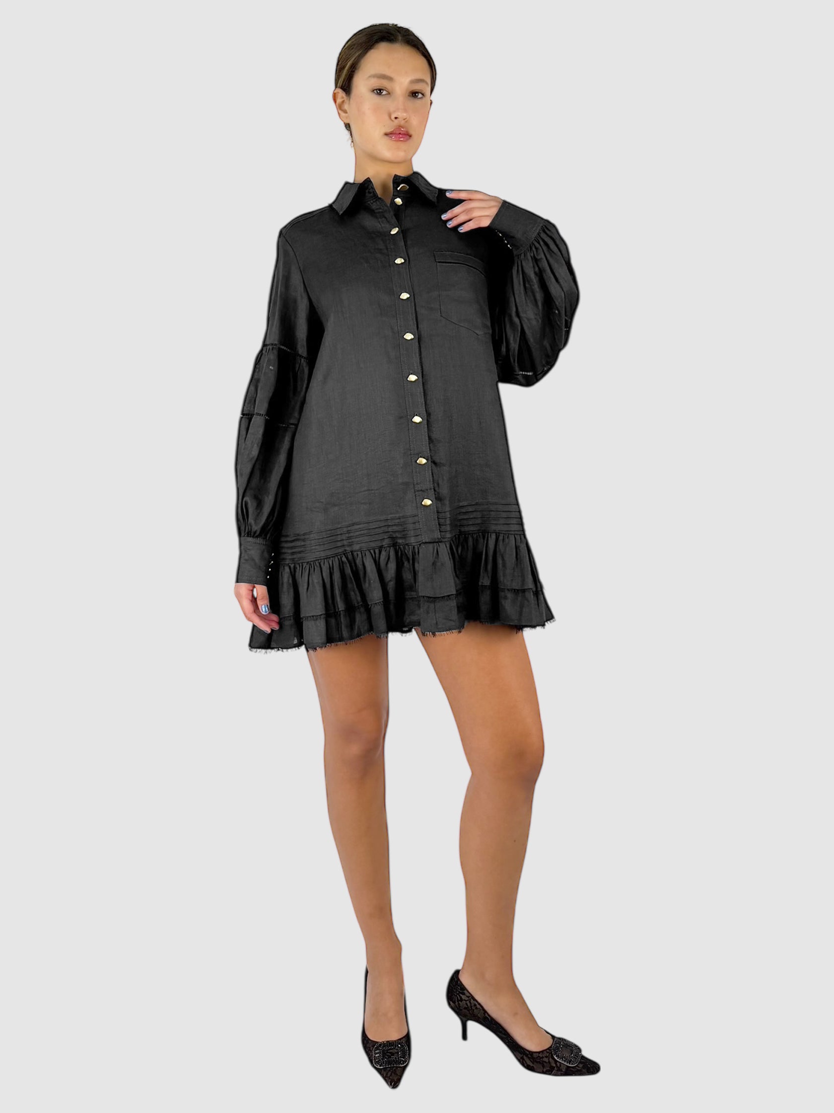 aje lotus shirt dress Lotus Shirt Mini Dress | Ivory