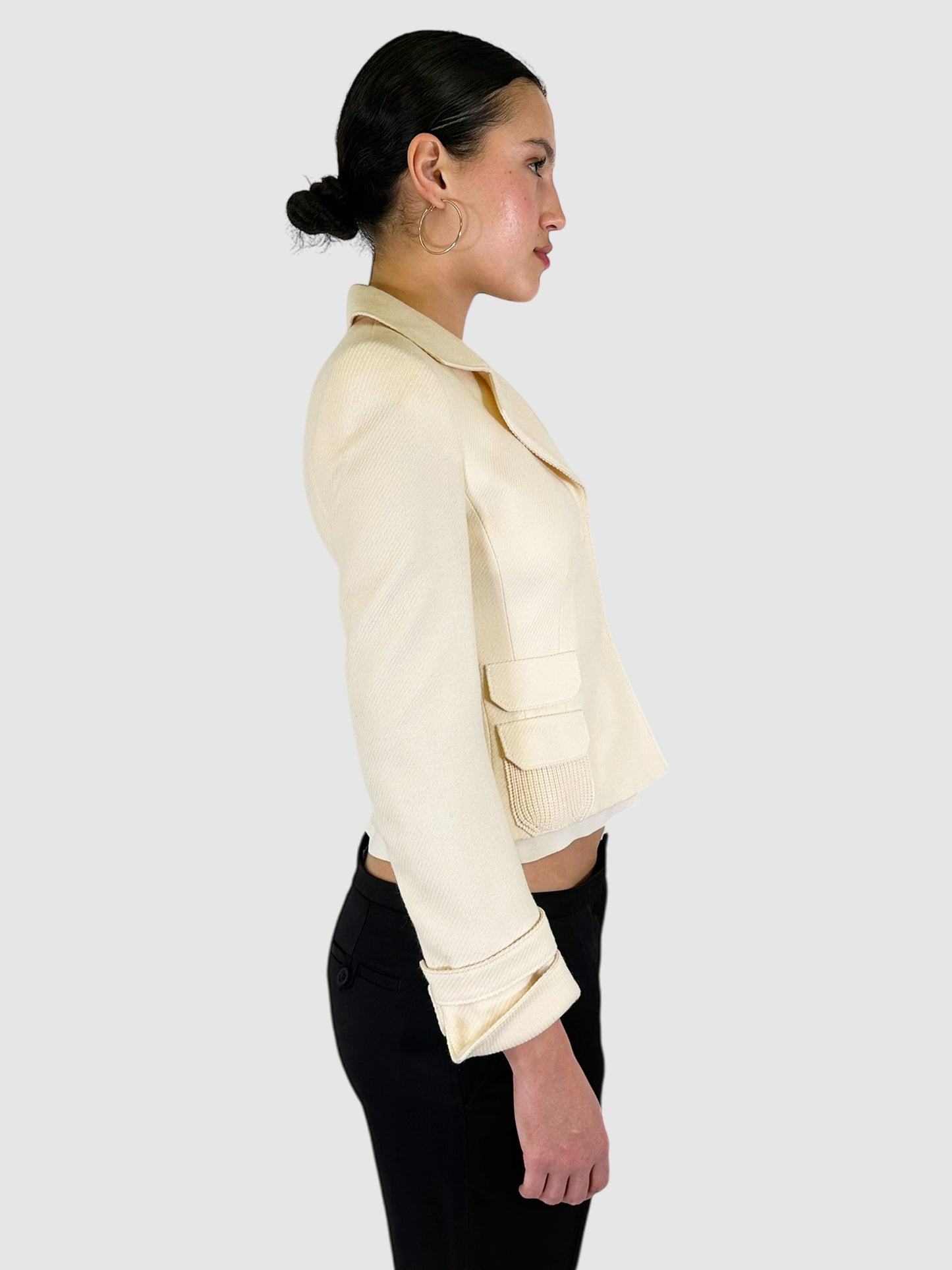 Wool Single-Breasted Blazer - Size 4