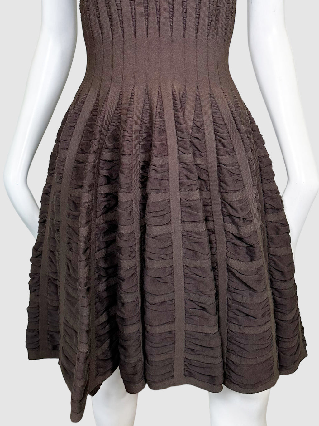Alaïa Ribbed V-Neck Dress - Size M