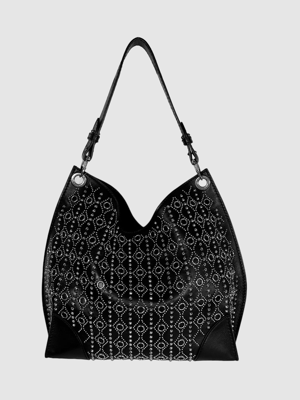 Alexander McQueen Black Leather Studded Legend Hobo Bag Consignment Secondhand Designer Luxury Resale Toronto Trendy