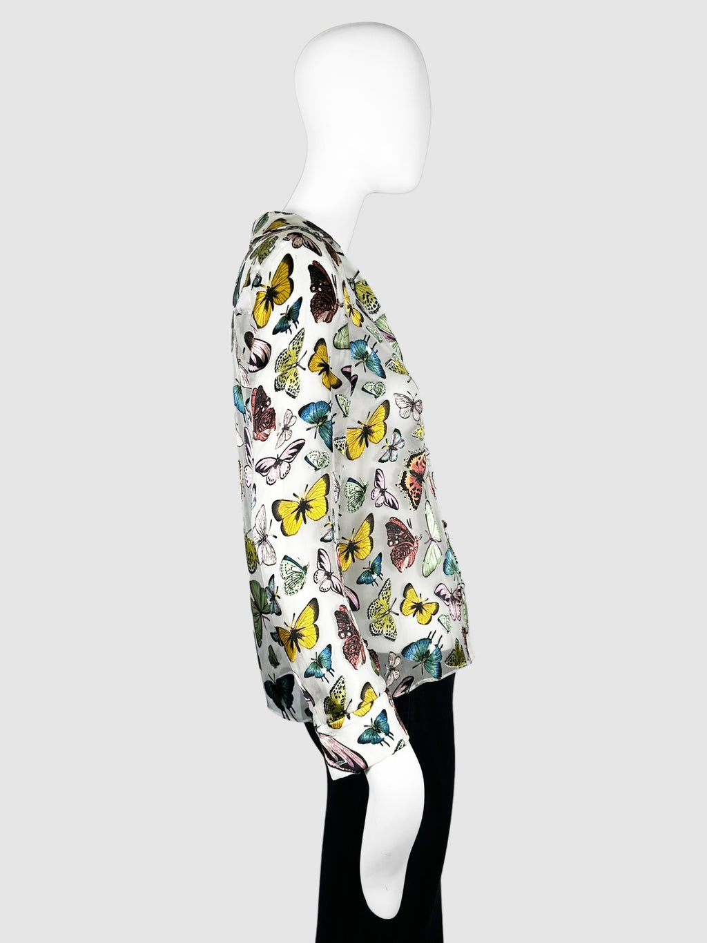 Sheer Butterfly Print Top - Size XS