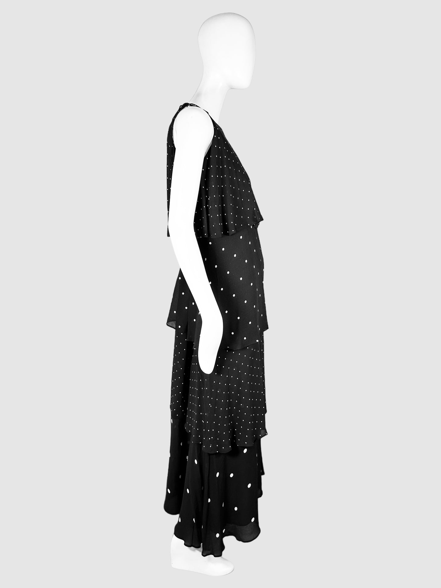 Polka Dot Tiered Maxi Dress - Size L