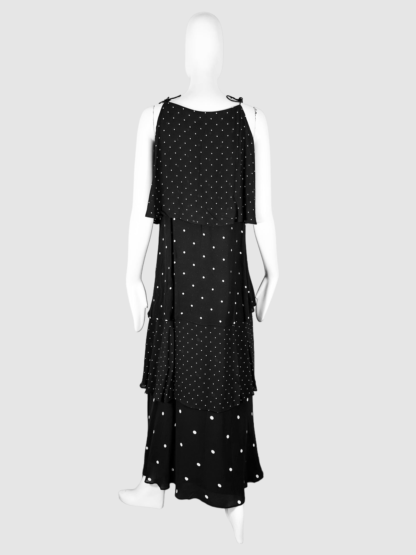 Polka Dot Tiered Maxi Dress - Size L