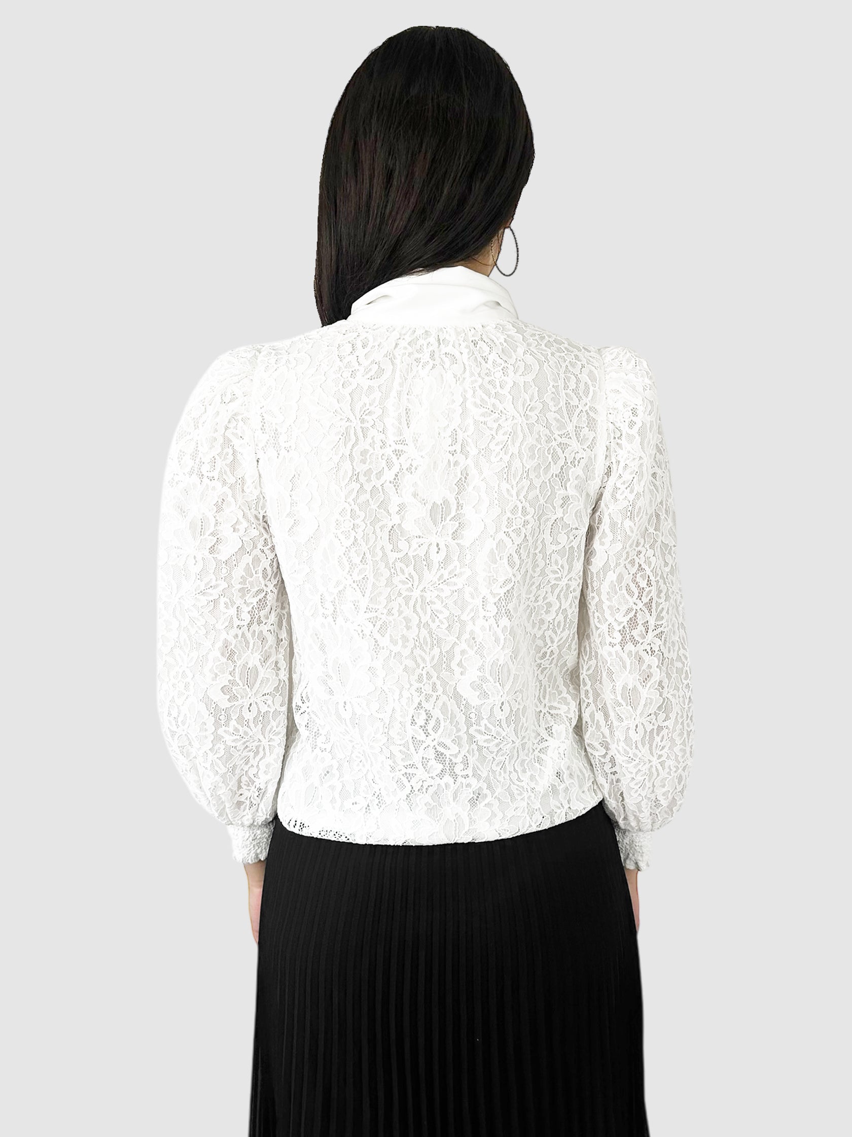 Brently Lace Tie Neck Top