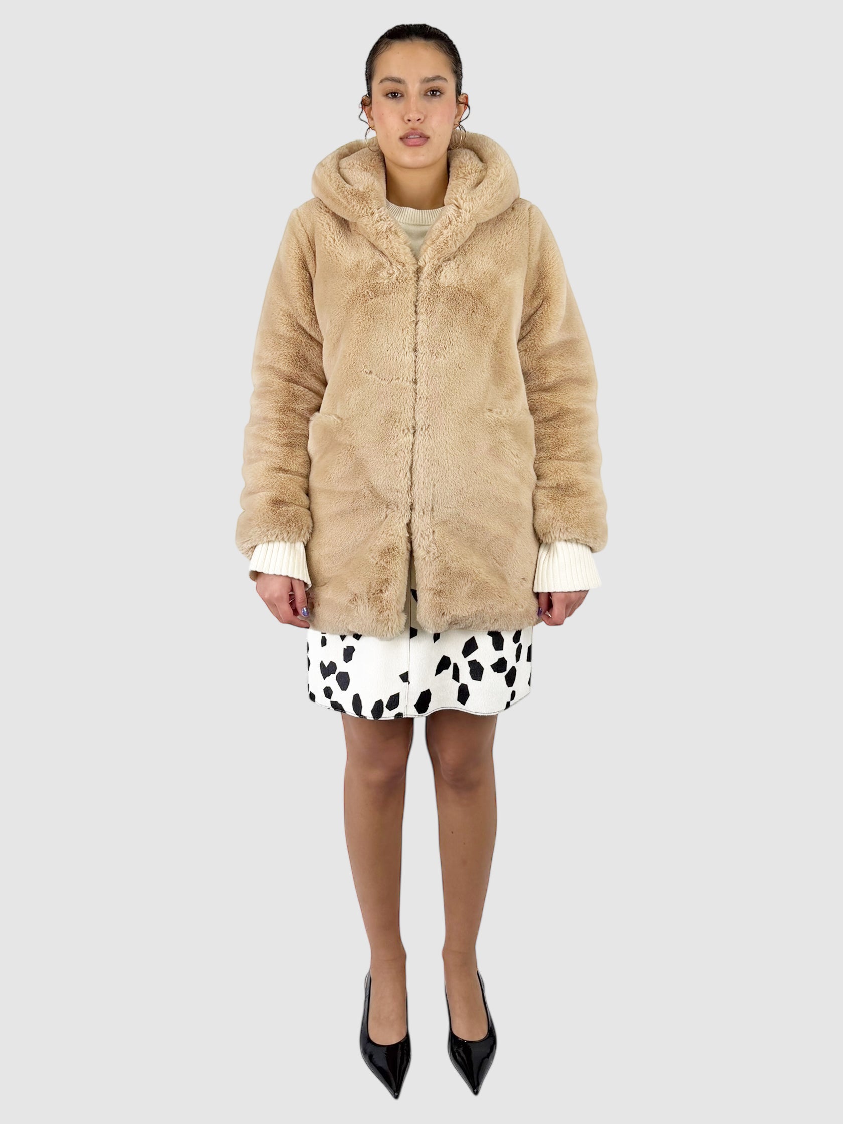Faux Fur Hooded Coat