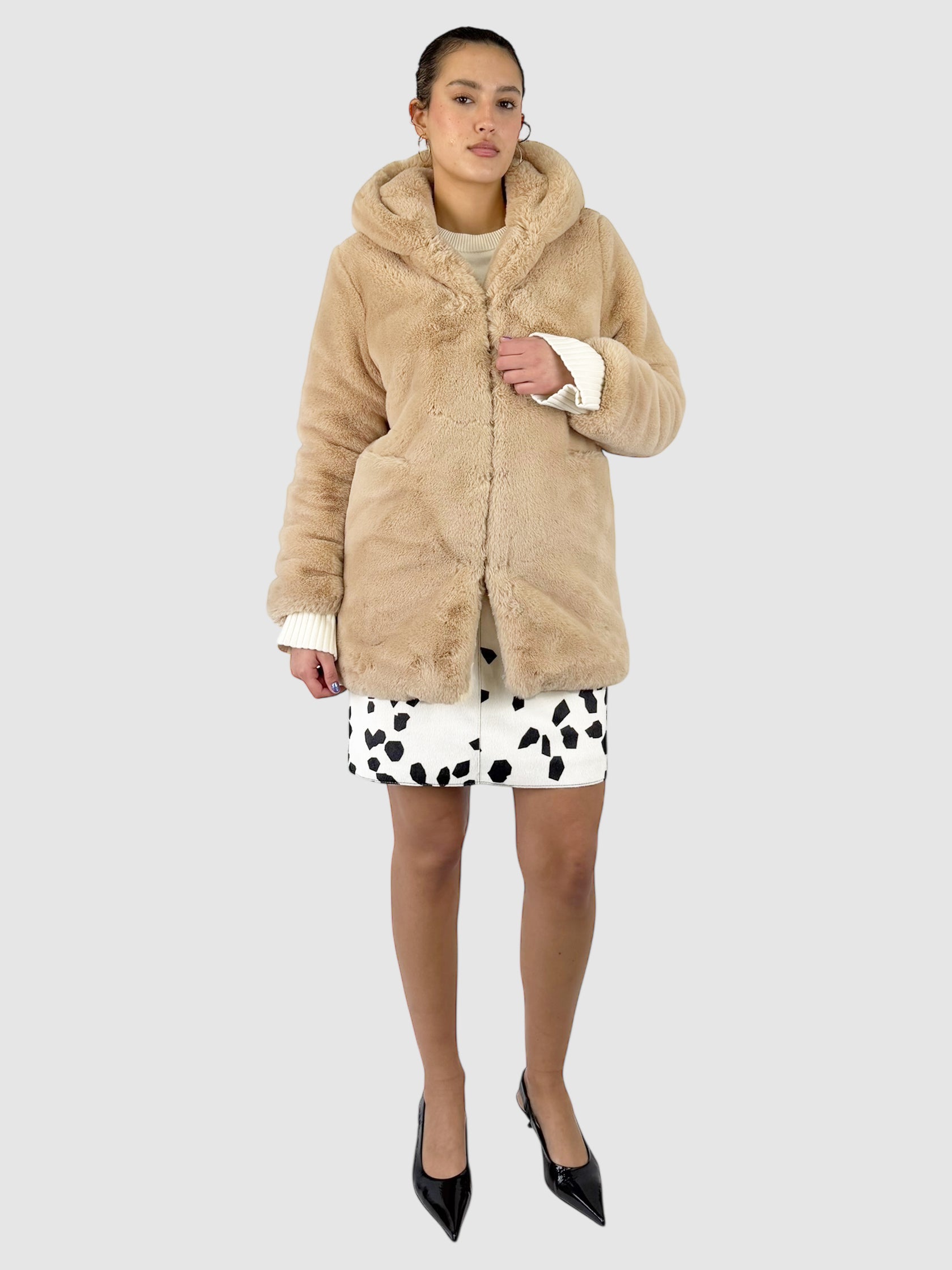 Faux Fur Hooded Coat