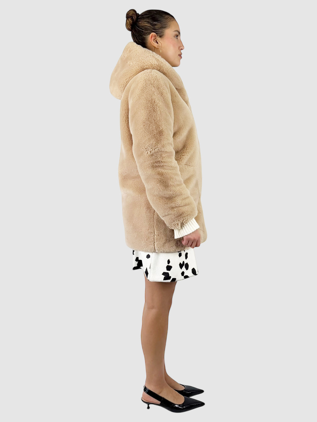 Faux Fur Hooded Coat