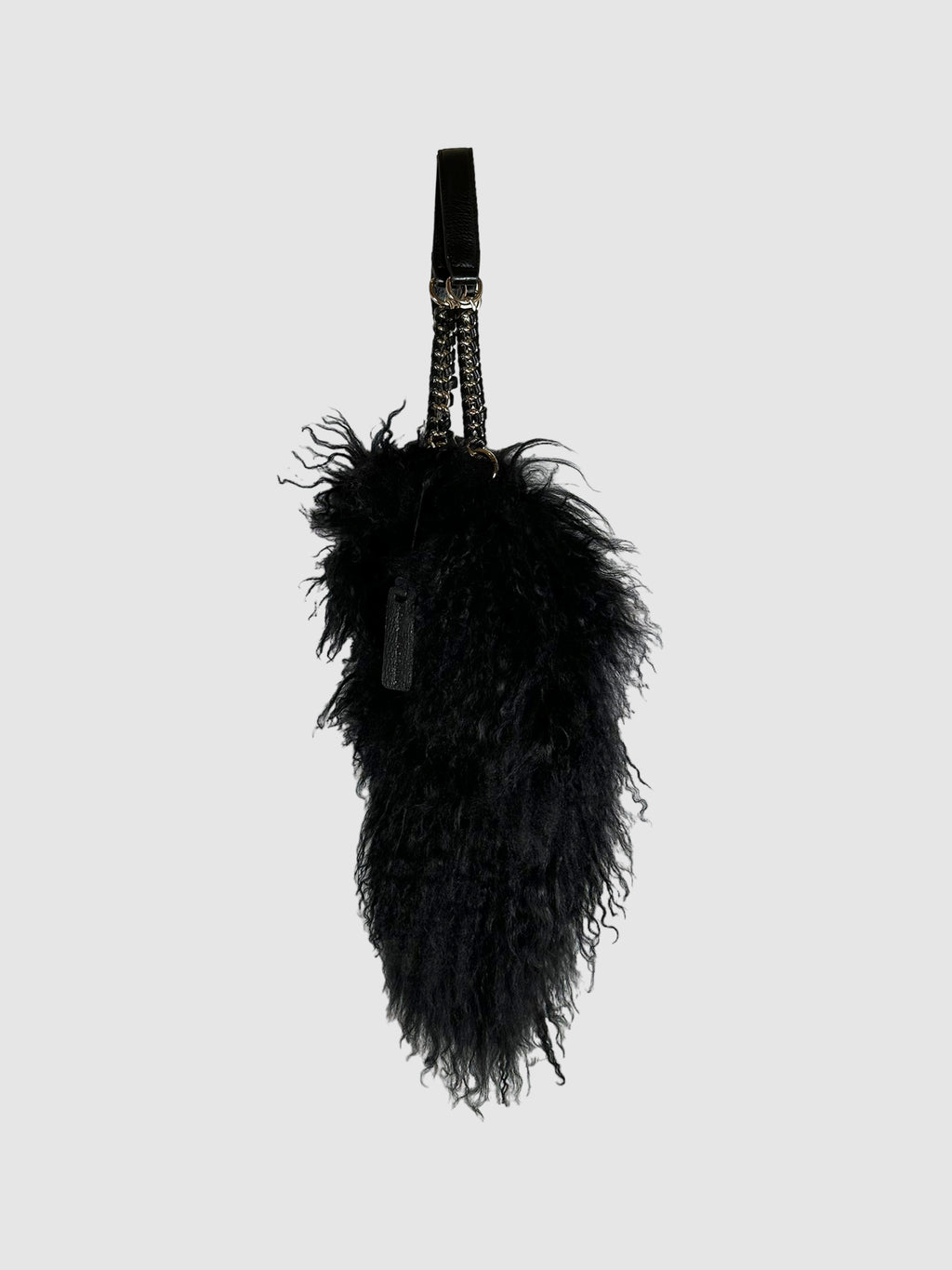 Aqua Madonna Lamb Fur Shoulder Bag