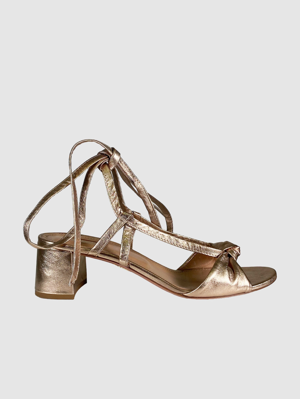 Metallic Strappy Tie Sandals - Size 41