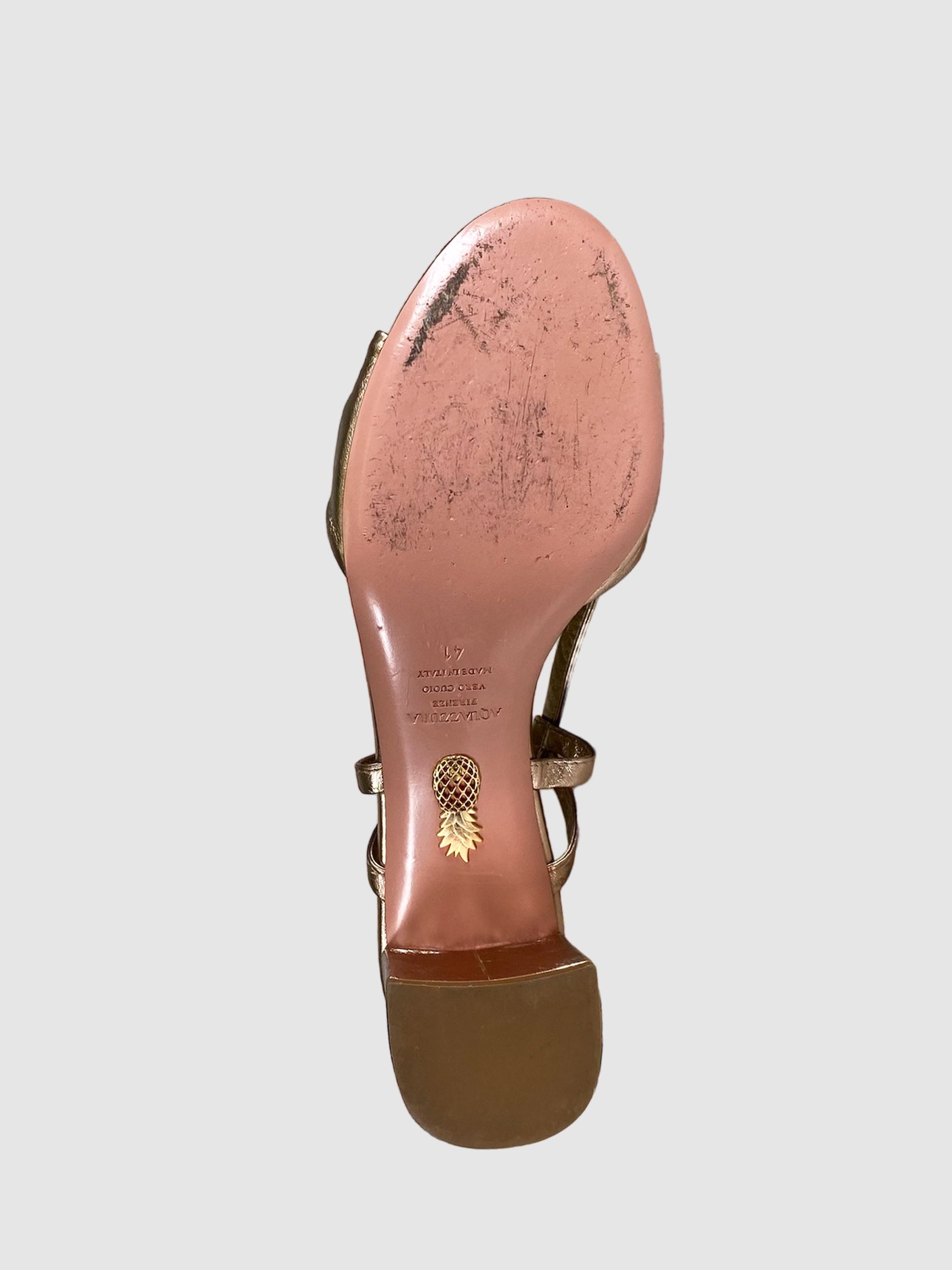 Metallic Strappy Tie Sandals - Size 41