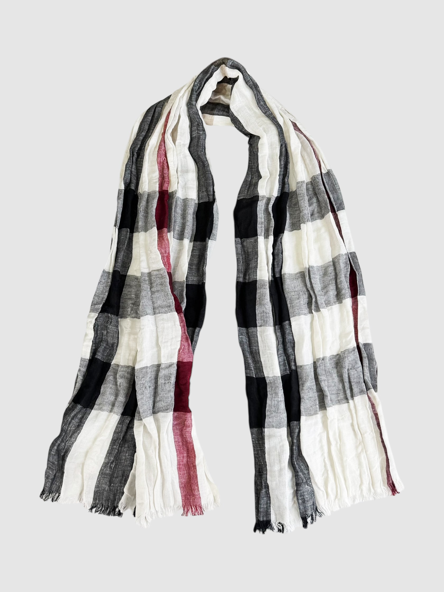 Linen Check Scarf