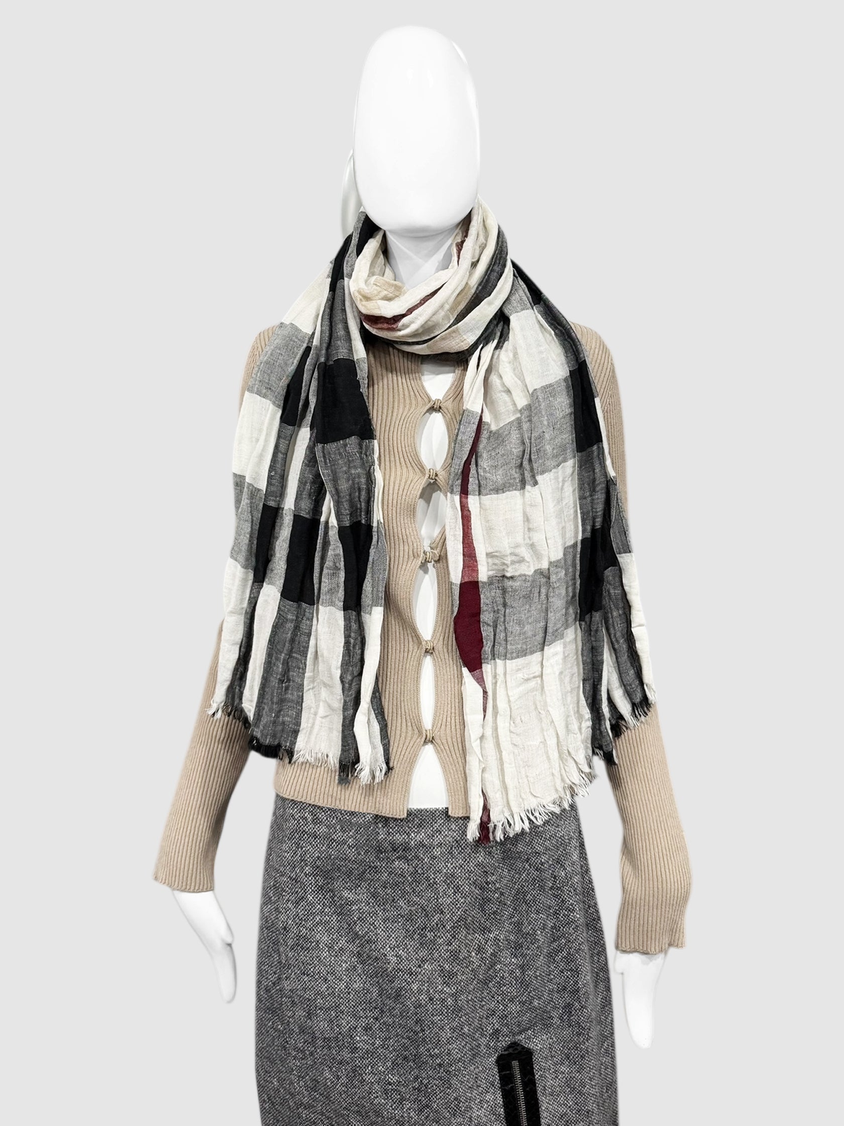 Linen Check Scarf