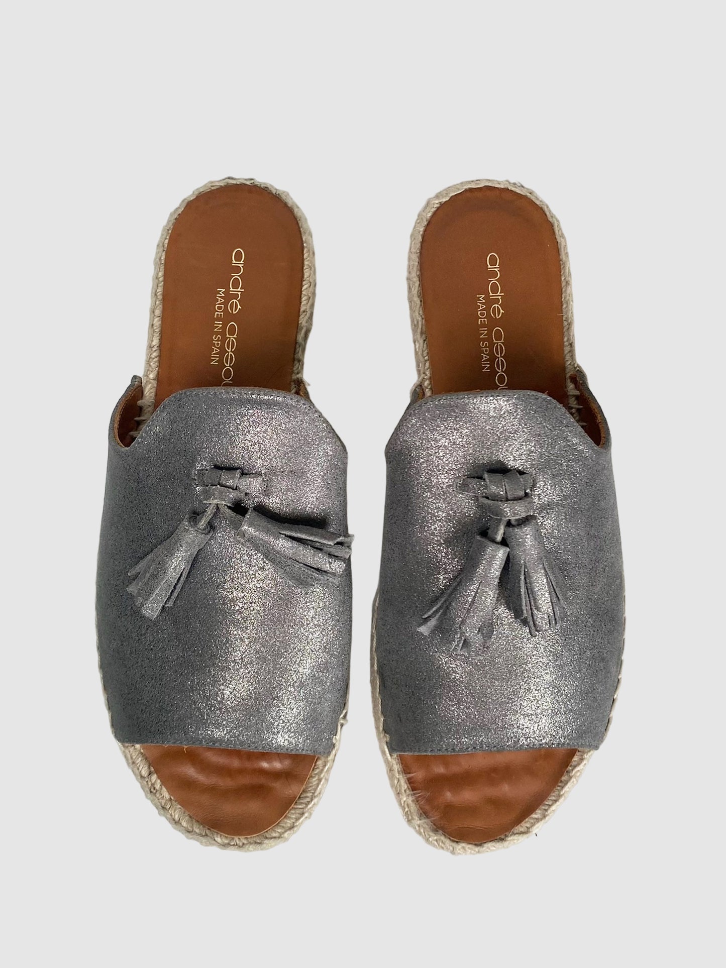 Leather Espadrilles with Tassels - Size 38