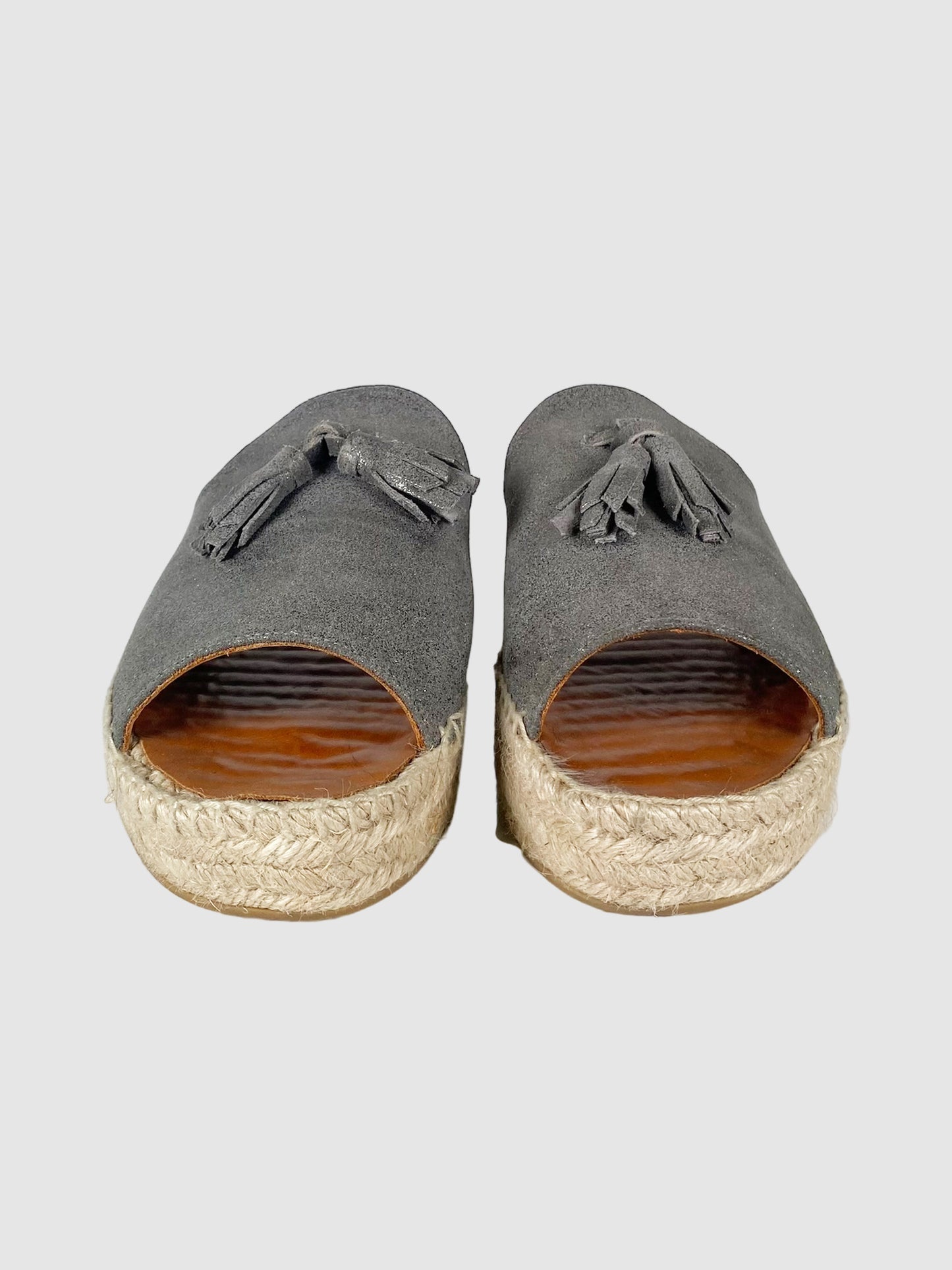 Leather Espadrilles with Tassels - Size 38